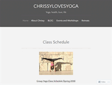 Tablet Screenshot of chrissylovesyoga.com